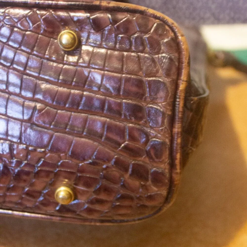 Brahmin Croc Embossed Leather Tote